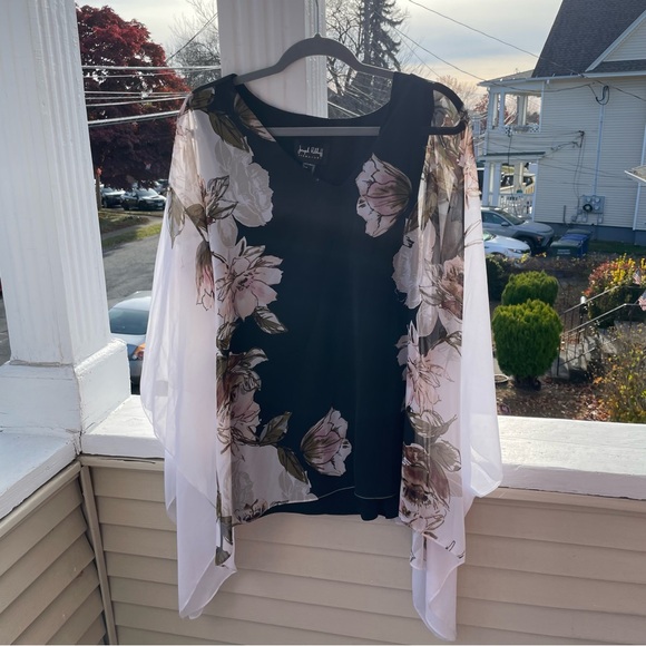 Joseph Ribkoff Cape Sleeve Floral Top Size 22 - Picture 2 of 13